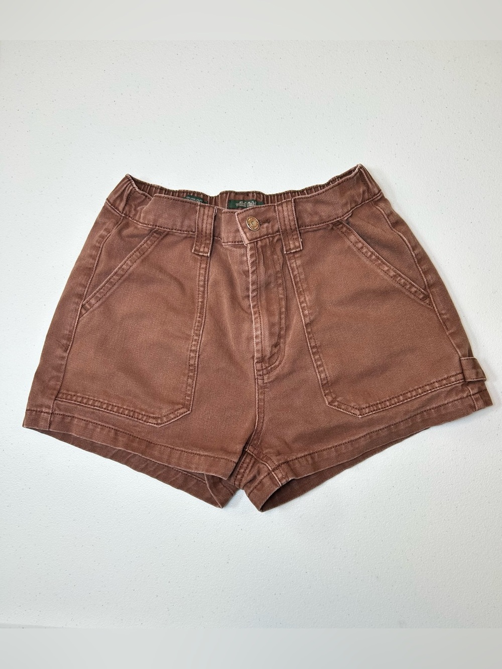 Wild Fable Brown Super High Rise Carpenter Utility Shorts Hammer Loop Size 2